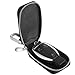 KUMEED Car Key Chain Bag Key Chains Genuine Leather Smart Keychain Coin Holder Case Cover Pouch Remote Fob Bag Keyring Wallet Zipper Case Black