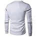 HOT ! Ninasill Mens Autumn And Winter Fashion Striped Long Sleeve Men Pullover Coat O Neck Sweater Outwear (L, White)