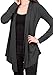 DRSKIN Women's Open - Front Long Sleeve Knit Cardigan (Cardigan Charcoal, 3XL)
