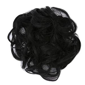 Inkach Bun Hair Extensions Synthetic Wig For Black Women Wavy