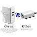Csync SmartIN Technology 4.8A 24W Dual USB Wall Charger with Foldable Plug for Smartphones, White