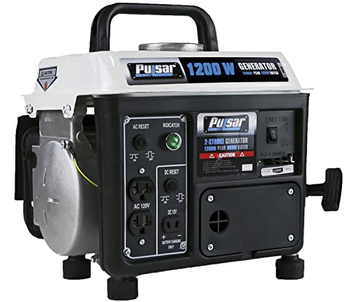 Pulsar 1,200W Carrying Handle, PG1202SA Gas-Powered Portable Generator, 1200W,…