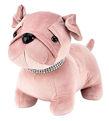 Widdop HESTIA Velvet Velveteen Pink Pug Dog Door Stop Fabric Heavy Weighted Novelty Doorstop Stopper HE1772