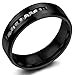 Jstyle 8mm Titanium Rings for Men Wedding Engagement Band Black CZ Cool Size 7-14