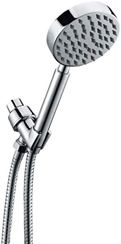 All Metal Hand Held Shower Head With Hose And Holder Polished
