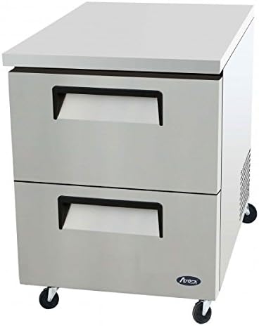 Atosa Undercounter 27-Inch Two Sliding Door Refrigerator with ProLeveler Stabilizers