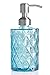 Easy-Tang Soap Dispenser 12 Oz for Kitchen,Bathroom,Laundry Room - Refillable Wash Hand Liquid Clear Glass Bottle with Stainless Steel Pump,Ideal for Dish Detergent,Essential Oil,Shampoo Lotion (Blue)