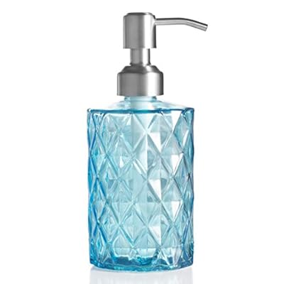 Easy-Tang Soap Dispenser 12 Oz for Kitchen,Bathroom,Laundry Room - Refillable Wash Hand Liquid Clear Glass Bottle with… 4138 aDni3L. SS400