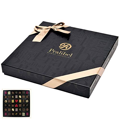 Pralibel Belgian Chocolatier Assorted white, milk, and dark chocolate gift box 21oz