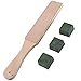 ManYee Green Leather Stropping Kit Tools 1.6 Inch Double Sided Wide Leather Strop Board Paddle with Wood Handle Leather Strop Block 3 Packs Leather Sharpening Polishing Compound Hone Knife Sharpener