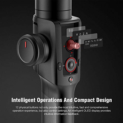 MOZA Air 2 with Hard Protection Case, 3 Axis Handheld Gimbal Stabilizer, 9lbs Payload, 16-Hour Long Working Time, OLED Display, 4 Axis 8 Follow Modes for DSLRs Mirrorless and Pocket Cinema Cameras