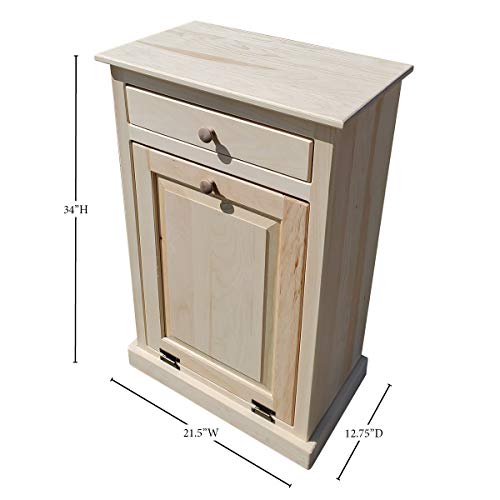 Peaceful Classics Trash Bin Handmade Solid Wood Hideaway