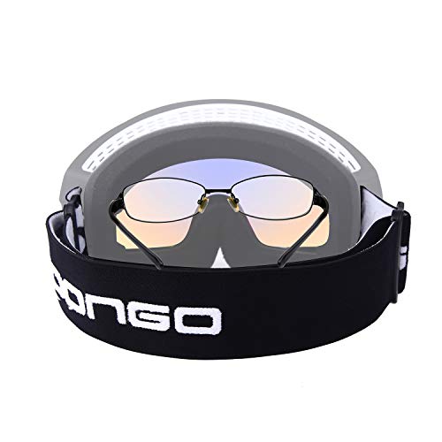 Moongo Tool Ski Goggles, Snowboard Snow Goggles for Men Women Winter Glasses OTG Design Anti-Fog 100% UV400 Protection Anti-Slip Strap Compatible for Ski Helmet, Outdoor Gear - Thumbnail 4
