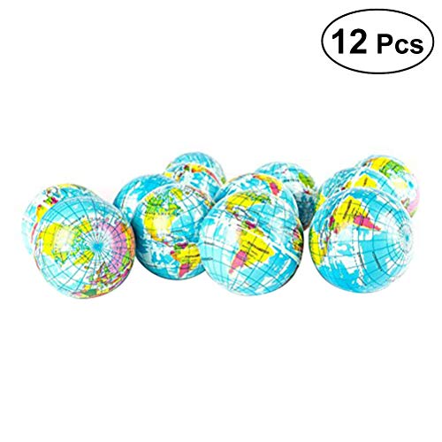 TOYMYTOY 12Pcs 6.3CM Squeeze Ball Toy Globe World Map Sponge Ball Soft Bounce Ball for Baby Kids - Thumbnail 5