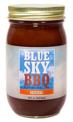 BBQ Sauce-Blue Sky BBQ-Original-All Purpose Craft Gourmet Barbecue Sauce-Gluten Free-Grilling-Smoking-Rib-Brisket-Salmon-Pork-Chicken-Hamburger- Sauce, 16 fl oz Glass Jar