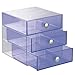 iDesign 3 Drawer Storage Organizer for Cosmetics, Makeup, Beauty Products and Office Supplies, Purple