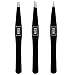 Stainless Steel Tweezer Set - Slant tweezers, Point tweezers, Flat tweezers, Designer Leather Carry Case plus FREE beauty tips guide