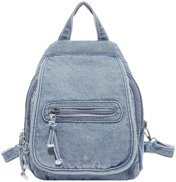 Denim Backpack Purse with Rhinestones Casual Daypack Adjustable Strap Y2K Chic Amazon.com: iPinee Fashion Denim Backpack for Women Jean  main image 3