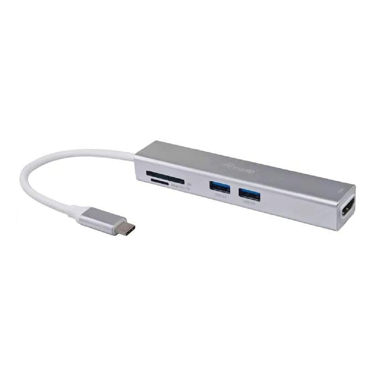 Equip 133480 Adapter USB-C / 5-in-1 USB-C Multifunctional Adapter/HDMI / 2 x USB3.0 / SD / 4K30Hz / 0.15 m/Silver