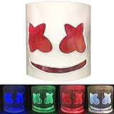 Lucky Lian DJ Marshmello Helmet 7 Colors LED Mask Music Festival Full Head Latex Halloween Cosplay with Rechargeable Battery