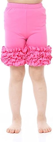 Kaiya Angel Little Girl's Ruffle Shorts Solid Cotton Icing Ruffled 2/1 Shorts