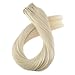 Moresoo 40 Pieces Tape in Hair Extensions Human Hair Blonde Real Hair Tape in Extensions 100g Platinum Blonde Hair Extensions Real Human Hair Extensions Tape in 22 Inch #60