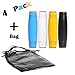 Rolling Fidget Stick Pack - Set of 4 Sticks in Carry Bag for ADHD Focus, EDC Boredom, & Rollover Tricks - Boost Dexterity, Silicone Padded Ends