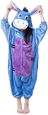 Wildestdream Children Kigurumi Unisex Onesie Pajamas Halloween Cosplay Costume Donkey 115