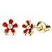 33 Pairs 18K Gold Plated Mixed Colorful CZ Earrings Flower Cute Animal Butterfly Mouse Heart Shape Star Lollipop Ladybug Faux Pearl Stud Earring Set New Year Christmas Gift for Girls Kids