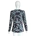NEARTIME Women Clothes, Long Sleeve V-Neck Camouflage Slim Casual T-Shirt Garment (XL)
