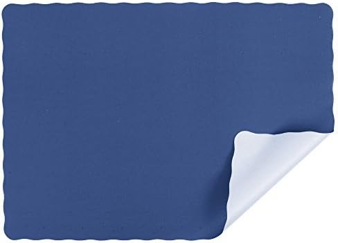 Navy Blue Colored Paper Placemat With Scalloped Edge 1000Case Size 10" X 14"