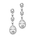 Mariell Bridal Wedding Dangle Earring, Cubic Zirconia Crystal Drop Earring for Bride, Mother of the Bride