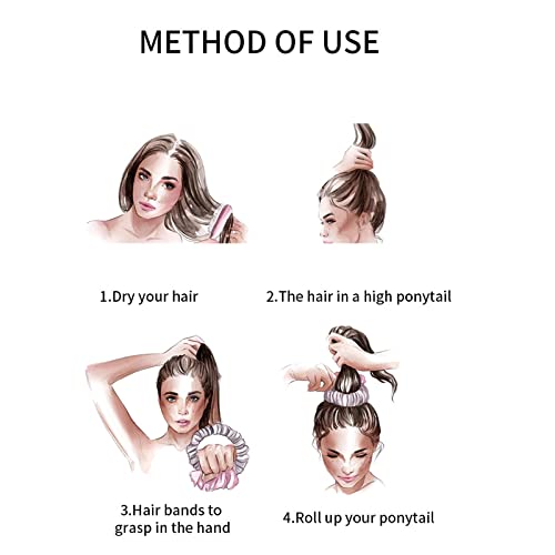 New Heat Free Curl Hair Band, Lazy Curling Ring Heat Free Sleep Soft Elastic Hair Band, Overnight Use DIY Ponytail Styling Tool for Women\'s Long Hair. (blue)