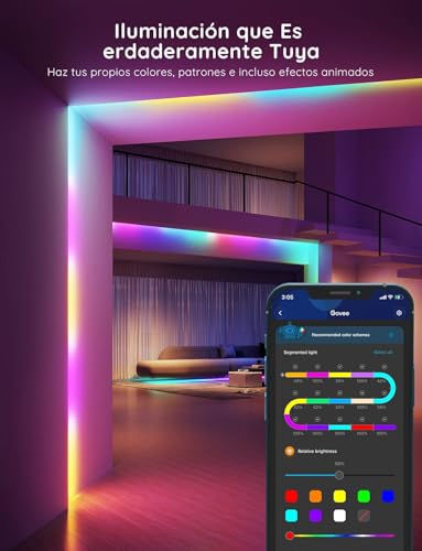 Govee 2×15M WiFi LED Strips, RGBIC LED Lights with Control by Alexa, Google Assistant and App, Smart Segmented Control, DIY, Music Sync for Bedroom, Living Room, Party