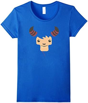 Womens Cute Friendly Horned Forest Monster Cartoon Printed T Shirt Small Royal Blue