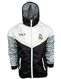 Real Madrid FC Windbreaker Jacket, Official Football Mens Shower Jacket