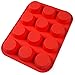 Zenware 12 Round Cup Non-Stick Silicone Baking Mold for Cupcakes, Muffins & Mini Cakes