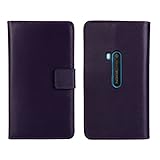 CASEPRADISE Cowskin Slim Wallet Card Pouch Flip Leather Etui Stand Case Cover For Nokia Lumia 920 Purple