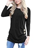 JomeDesign Women's Long Sleeve Round Neck Casual T-Shirt Tunic Tops Blouse