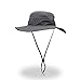 YOYEAH Outdoor UPF 59+ Boonie Hat Outdoor Mesh Sun Hat Bucket Hats Fishing Hats Dark Grey