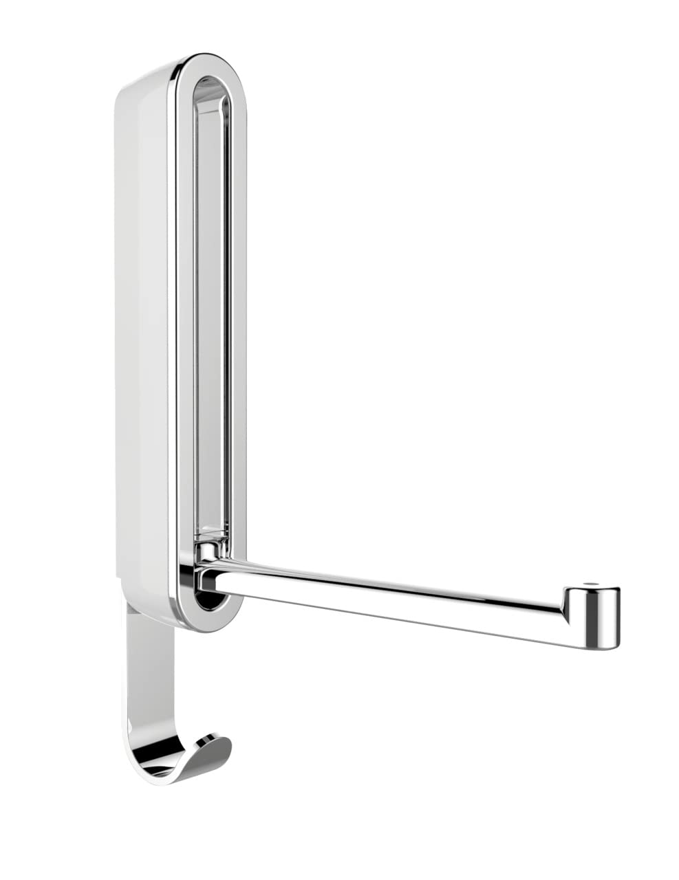 WENKO Sigma Premium Folding Hook Fleece White, Wall Coat Hook, Plastic (ABS), White, 2,5 x 18,5 x 2,5 cm