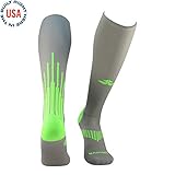 Epivive Digital Flame OTC Soccer Baseball Softball Volleyball Socks (Grey/Neon Green, Small)