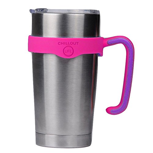 Pink Handle for YETI Cup 20 oz TITAN Simple Modern & Other 20 oz Tumblers. CHILLOUT LIFE Anti-Slip Handle for Ozark Trail Tumbler BPA-Free (Pink & Purple Handle Only)