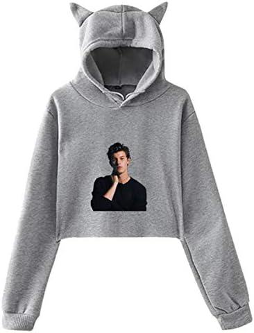 Lyric Singer Shawn Peter Raul Mendes Cat Ear Hoodie Long Sleeve Sweater with HD 3D Print