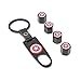 iDoood Car Tire Valve Stem Air Caps Cover + Keychain Black (Logo:For Captain America)