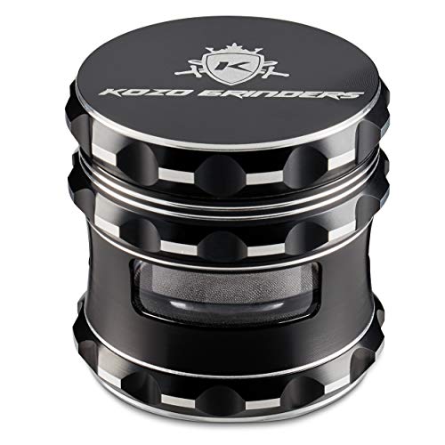 Kozo Best Herb Grinder [Upgraded Version]. Large 4 Piece, 2.5" Black