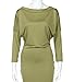 Ankola Dresses, Women Fashion One Off Shoulder Bodycon Long Sleeve Midi Shift Dress Cocktail Party Dress (L, Green)