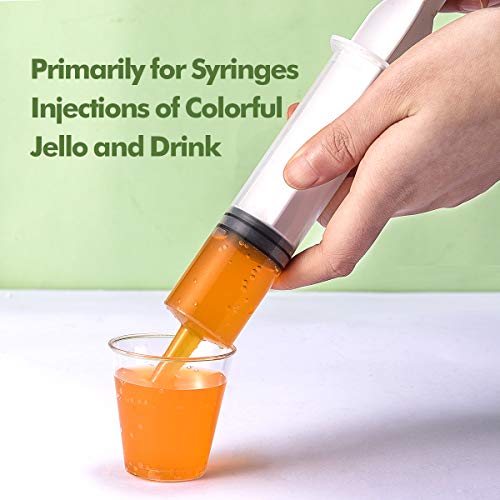 60 PACK 2 oz Party Jello Shot Syringes, BPA Free, Washable, Reusable Big Springe for Jello Shot