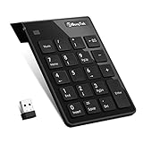 USB Numeric Keypad, BonyTek 19 Keys Numpad, USB Wireless Number Pad with 2.4G Mini USB Numeric Receiver for Laptop Desktop PC Notebook (Upgraded Version) - Black