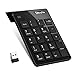 USB Numeric Keypad, BonyTek 19 Keys Numpad, USB Wireless Number Pad with 2.4G Mini USB Numeric Receiver for Laptop Desktop PC Notebook (Upgraded Version) - Black